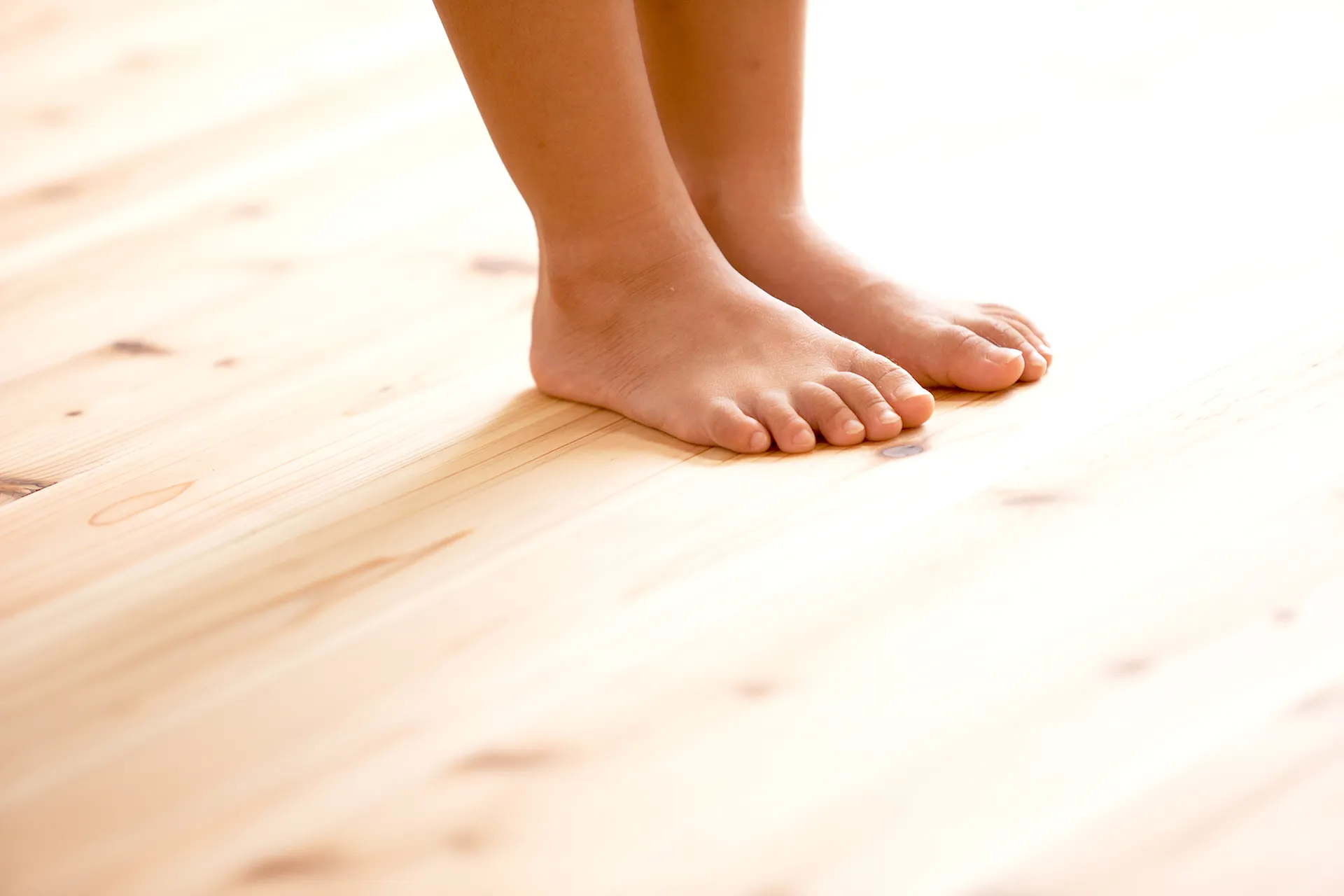 スリッパいらずの素足で歩ける床、無垢フローリング